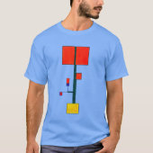 Abstracte druk op nieuwe Mondriaanse stijl T-shirt (Voorkant)