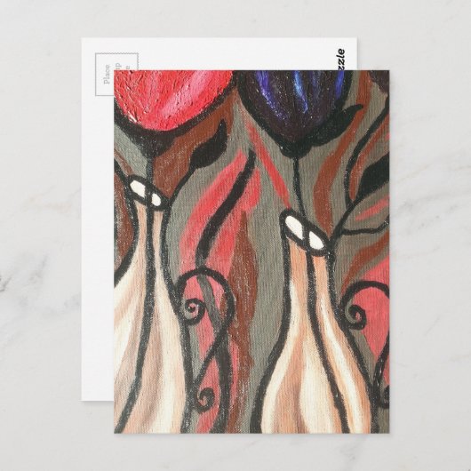 ABSTRACTE DRUKTULIPS BRIEFKAART (Voorkant / Achterkant)