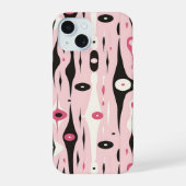 Abstracte druppelsamenstelling iPhone 15 case (Achterkant)