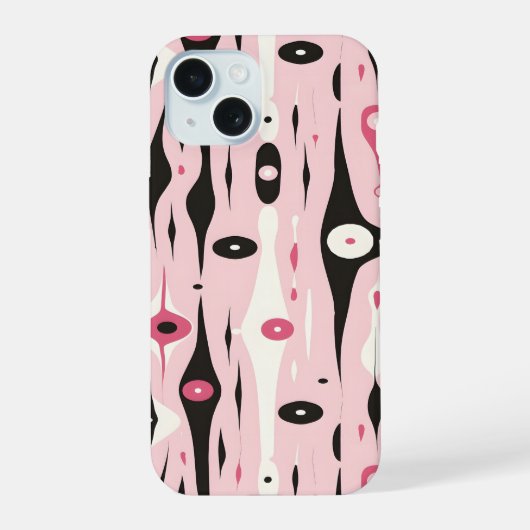 Abstracte druppelsamenstelling iPhone 15 case (Achterkant)