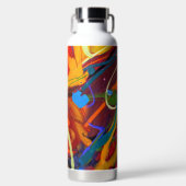 Abstracte druppelverf waterfles (Voorkant)