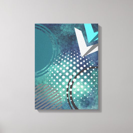 Abstracte dubbele pijlen met cirkels en Stippen op Canvas Afdruk (Voorkant)