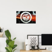 Abstracte Dubstep-luidsprekerstroom Poster (Thuiskantoor)