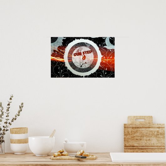Abstracte Dubstep-luidsprekerstroom Poster (Keuken)