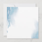 Abstracte Dust Blue Floral Waterverf Wedding Invit Kaart (Achterkant)