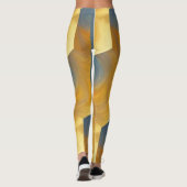 abstracte dwarsbalken zigzag lijnen art leggings (Achterkant)