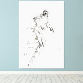 Abstracte Dynamic Figure Sketch - Canvas Afdruk (Insitu (Houten vloer))