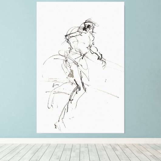 Abstracte Dynamic Figure Sketch - Canvas Afdruk (Insitu (Houten vloer))