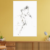 Abstracte Dynamic Figure Sketch - Canvas Afdruk (Insitu (Woonkamer))