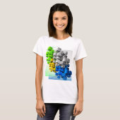 Abstracte dynamische geometrische compositie conte t-shirt (Voorkant volledig)