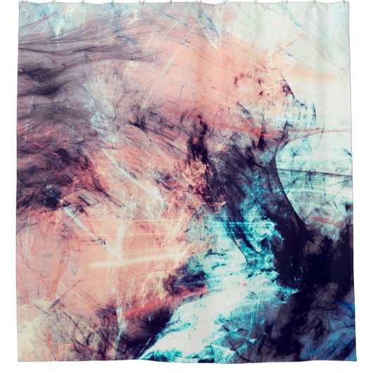 Abstracte dynamische kleurenachtergrond met verlic douchegordijn (Voorkant)