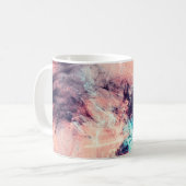 Abstracte dynamische kleurenachtergrond met verlic koffiemok (Voorkant links)