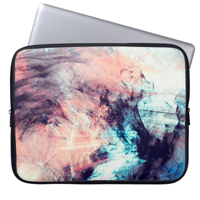 Abstracte dynamische kleurenachtergrond met verlic laptop sleeve (Voorkant)