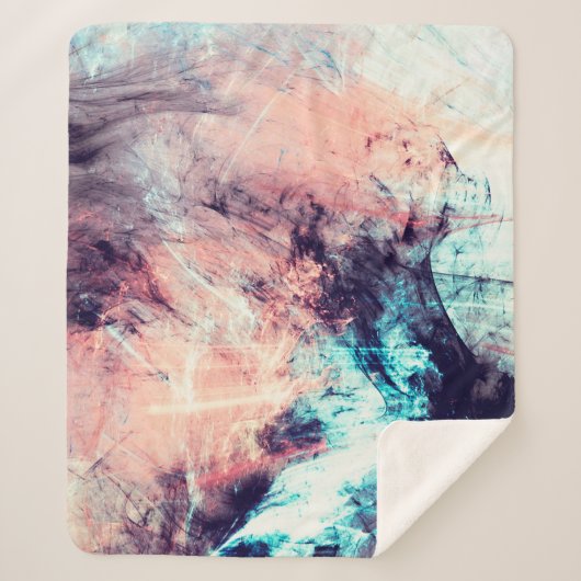 Abstracte dynamische kleurenachtergrond met verlic sherpa deken (Voorkant)