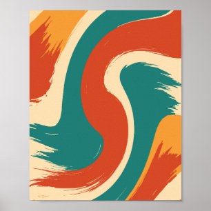 Abstracte dynamische stroom moderne kunst poster
