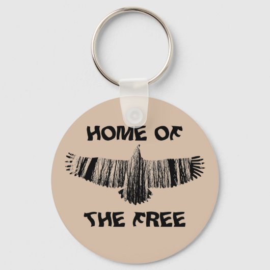 Abstracte Eagle Tree Silhouettes Home of the Free Sleutelhanger (Voorkant)