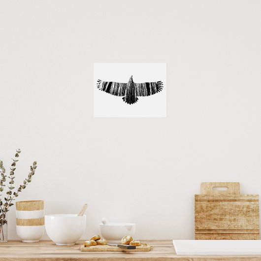 Abstracte Eagle Tree Silhouettes Natuur Animal Art Poster (Keuken)