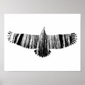 Abstracte Eagle Tree Silhouettes Natuur Animal Art Poster (Voorkant)