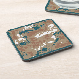 Abstracte Earth Camouflage Brown Bier Onderzetter