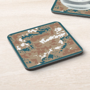 Abstracte Earth Camouflage Brown Bier Onderzetter