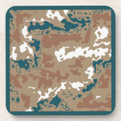 Abstracte Earth Camouflage Brown Bier Onderzetter (Voorkant)