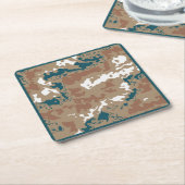 Abstracte Earth Camouflage Brown Kartonnen Onderzetters (Schuin)