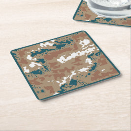 Abstracte Earth Camouflage Brown Kartonnen Onderzetters