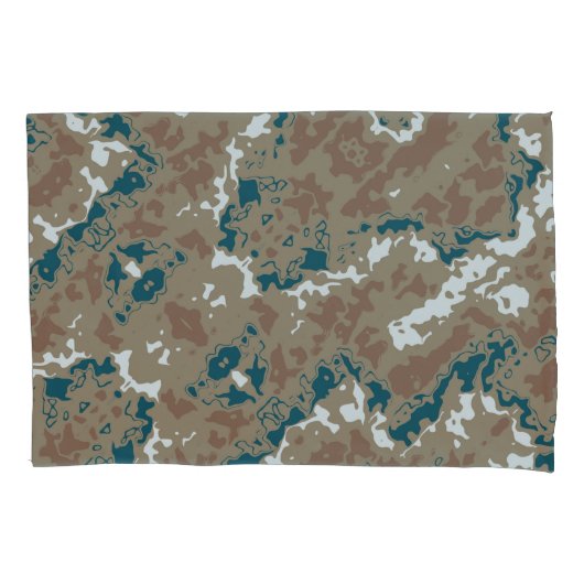 Abstracte Earth Camouflage Brown Kussensloop (Voorkant)