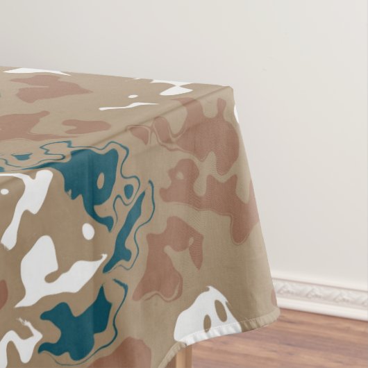Abstracte Earth Camouflage Brown Tafelkleed (Voorbeeld)