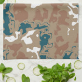 Abstracte Earth Camouflage Brown Theedoek (Gevouwen)