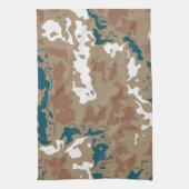Abstracte Earth Camouflage Brown Theedoek (Verticaal)