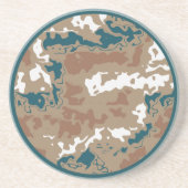 Abstracte Earth Camouflage Brown Zandsteen Onderzetter (Voorkant)