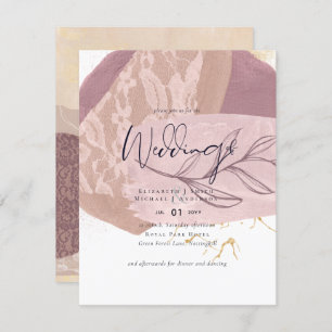 Abstracte Earth Gold Wedding - Lage prijsopgave - Kaart