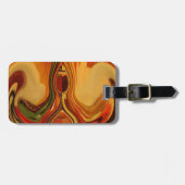 Abstracte Earth Tone Swirl Art Print Bagagelabel (Voorkant horizontaal)