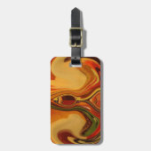 Abstracte Earth Tone Swirl Art Print Bagagelabel (Voorkant verticaal)