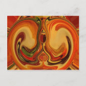 Abstracte Earth Tone Swirl Art Print Briefkaart (Voorkant)