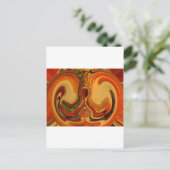 Abstracte Earth Tone Swirl Art Print Briefkaart (Staand voorkant)
