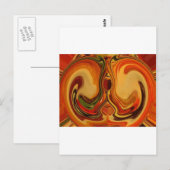 Abstracte Earth Tone Swirl Art Print Briefkaart (Voorkant / Achterkant)