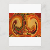 Abstracte Earth Tone Swirl Art Print Briefkaart (Voorkant)