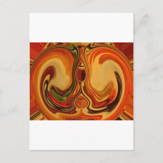 Abstracte Earth Tone Swirl Art Print Briefkaart (Voorkant)