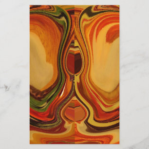 Abstracte Earth Tone Swirl Art Print Briefpapier