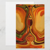 Abstracte Earth Tone Swirl Art Print Briefpapier (Voorkant / Achterkant)