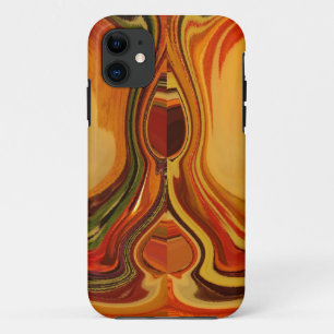 Abstracte Earth Tone Swirl Art Print iPhone 11 Hoesje