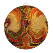 Abstracte Earth Tone Swirl Art Print Dartbord (Voorkant)