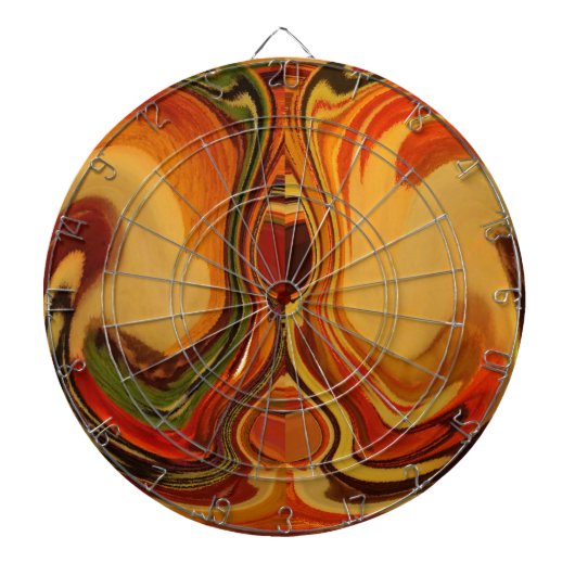 Abstracte Earth Tone Swirl Art Print Dartbord (Voorkant)