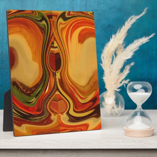 Abstracte Earth Tone Swirl Art Print Fotoplaat (Zijkant)