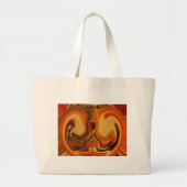Abstracte Earth Tone Swirl Art Print Grote Tote Bag (Voorkant)