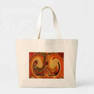 Abstracte Earth Tone Swirl Art Print Grote Tote Bag