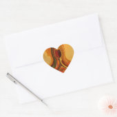 Abstracte Earth Tone Swirl Art Print Hart Sticker (Envelop)