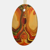 Abstracte Earth Tone Swirl Art Print Keramisch Ornament (Links)